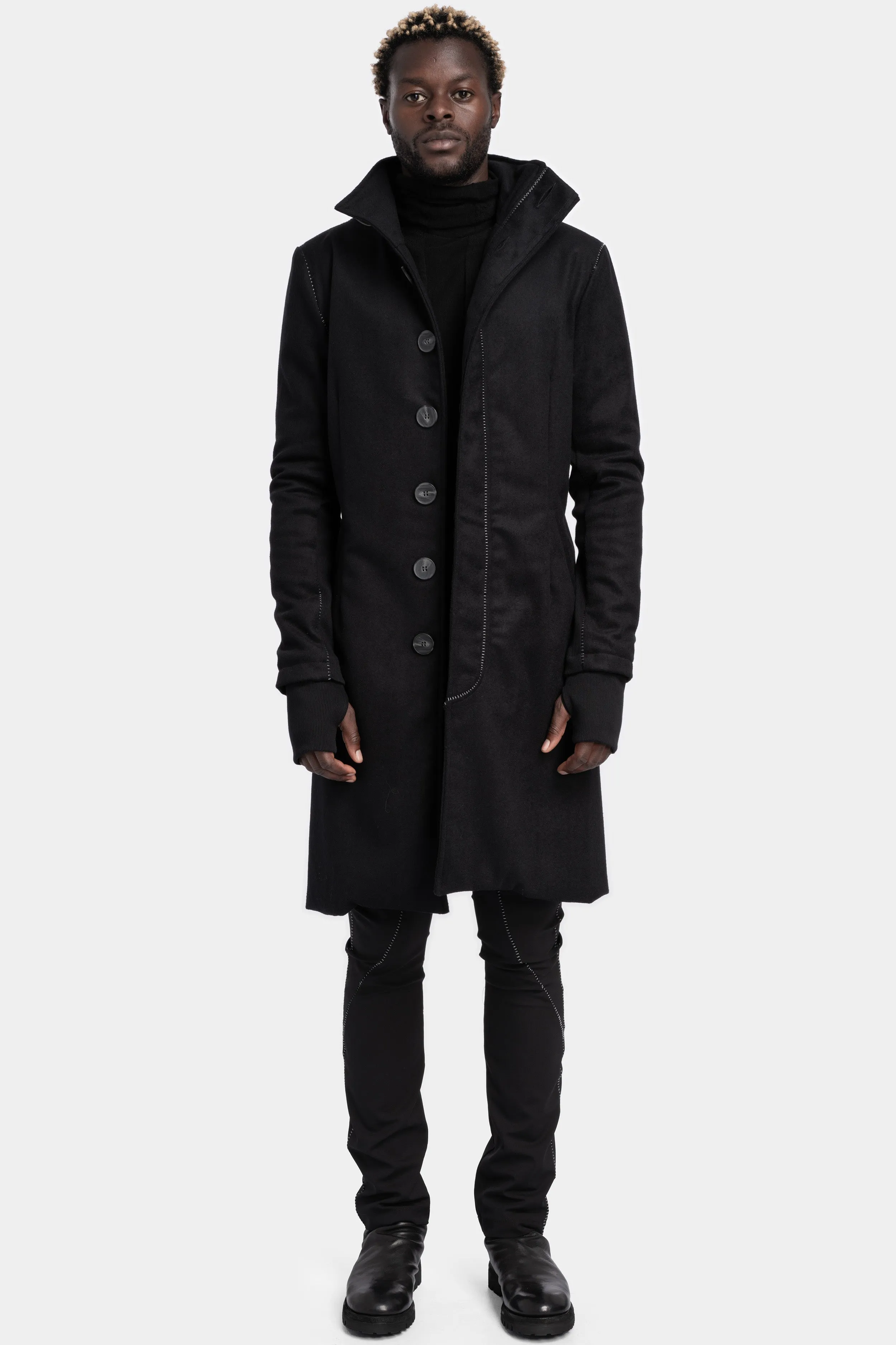 Wool / Cashmere blend high neck coat