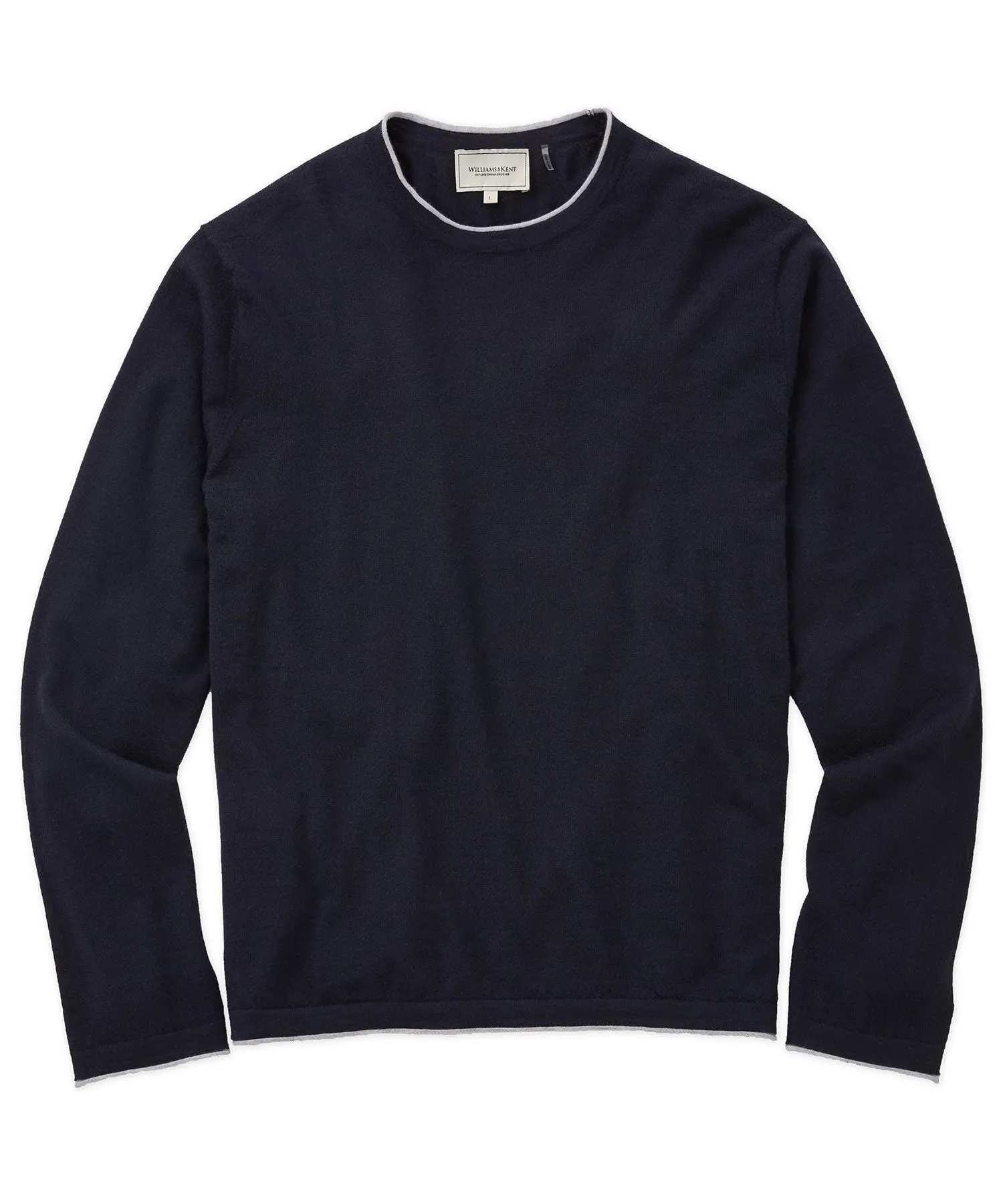 Worsted Cashmere Crew Neck Sweater