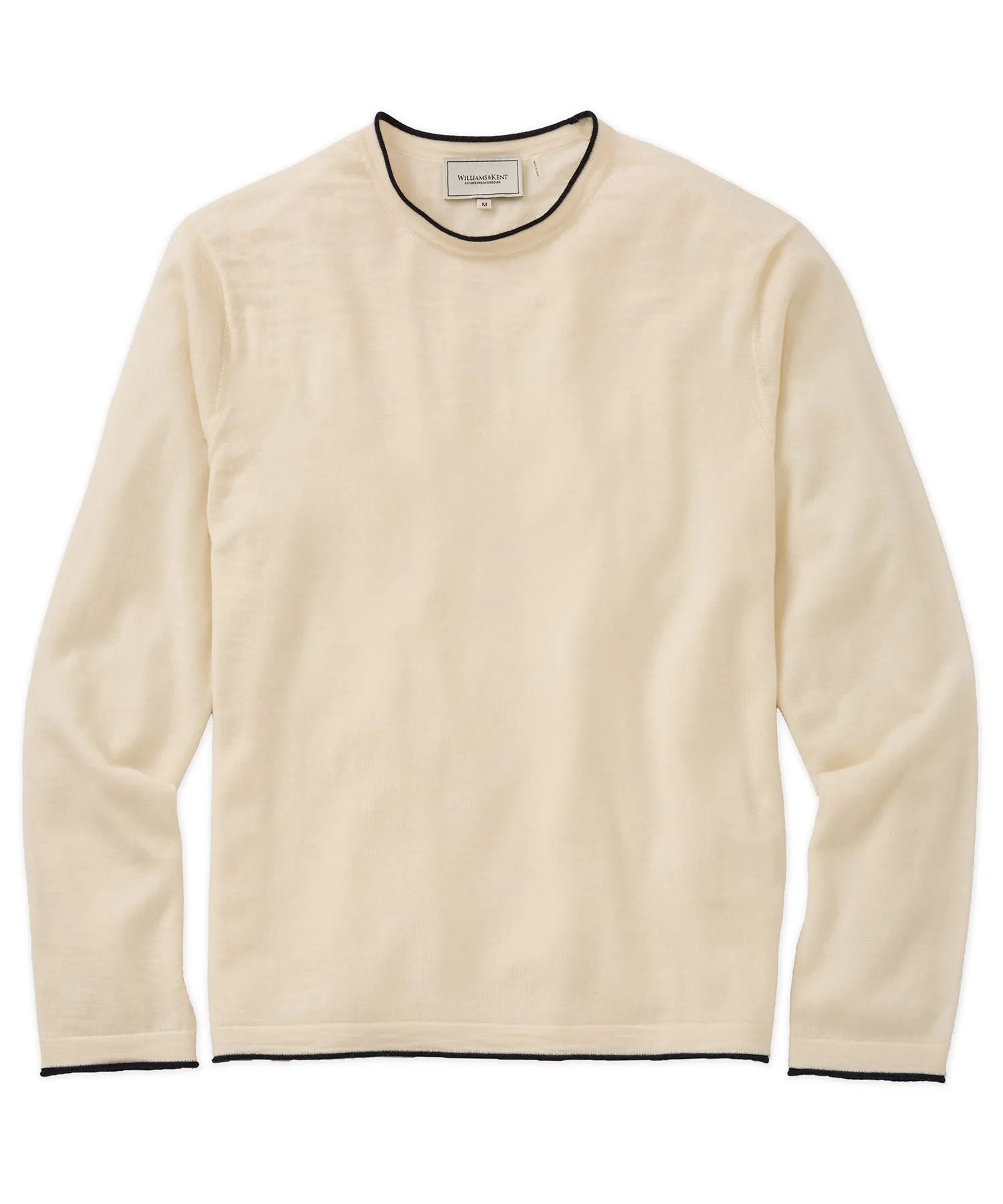 Worsted Cashmere Crew Neck Sweater