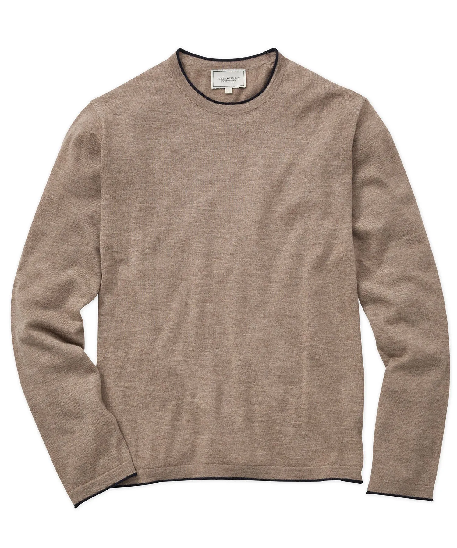 Worsted Cashmere Crew Neck Sweater