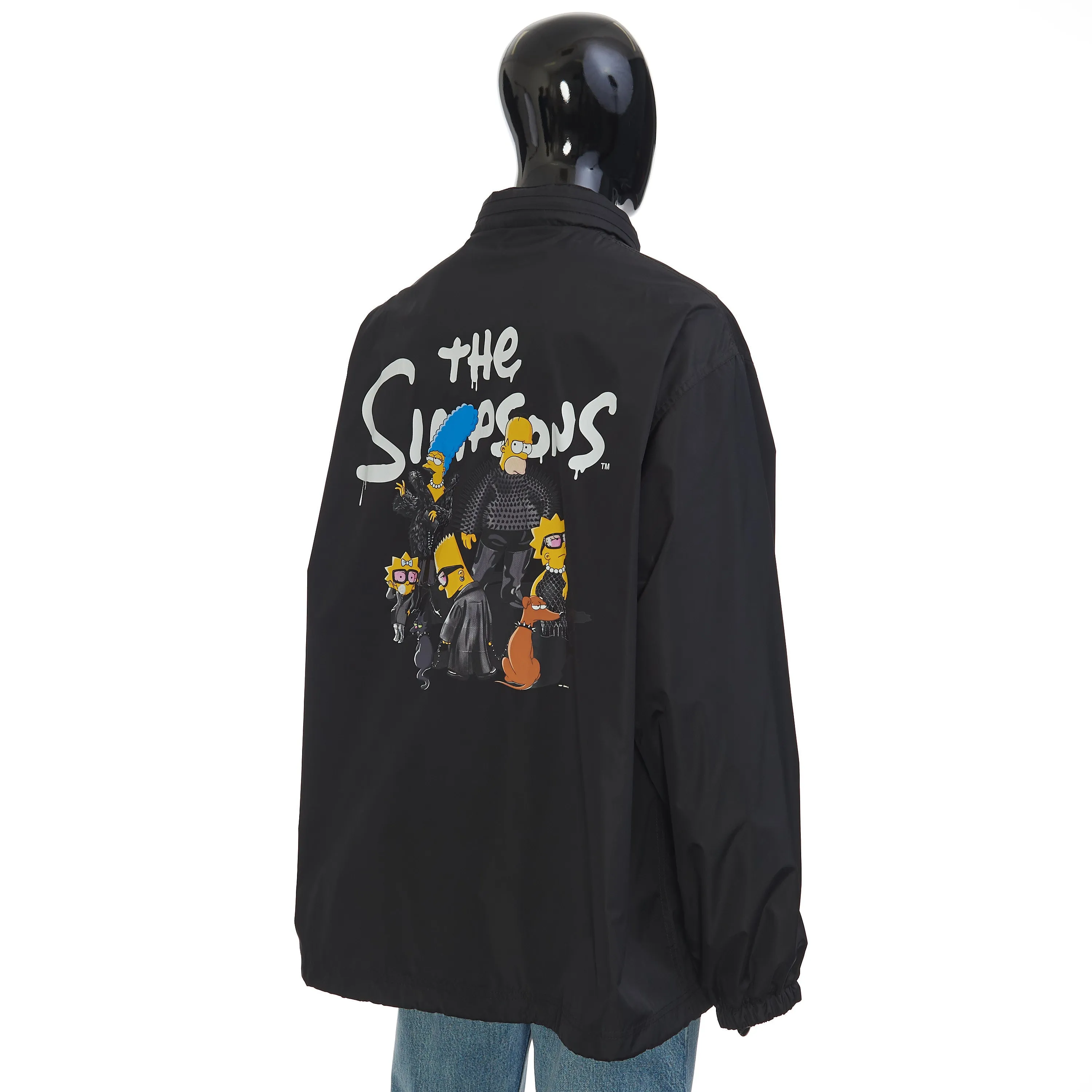 x The Simpsons Oversized Printed Rain Jacket In Black