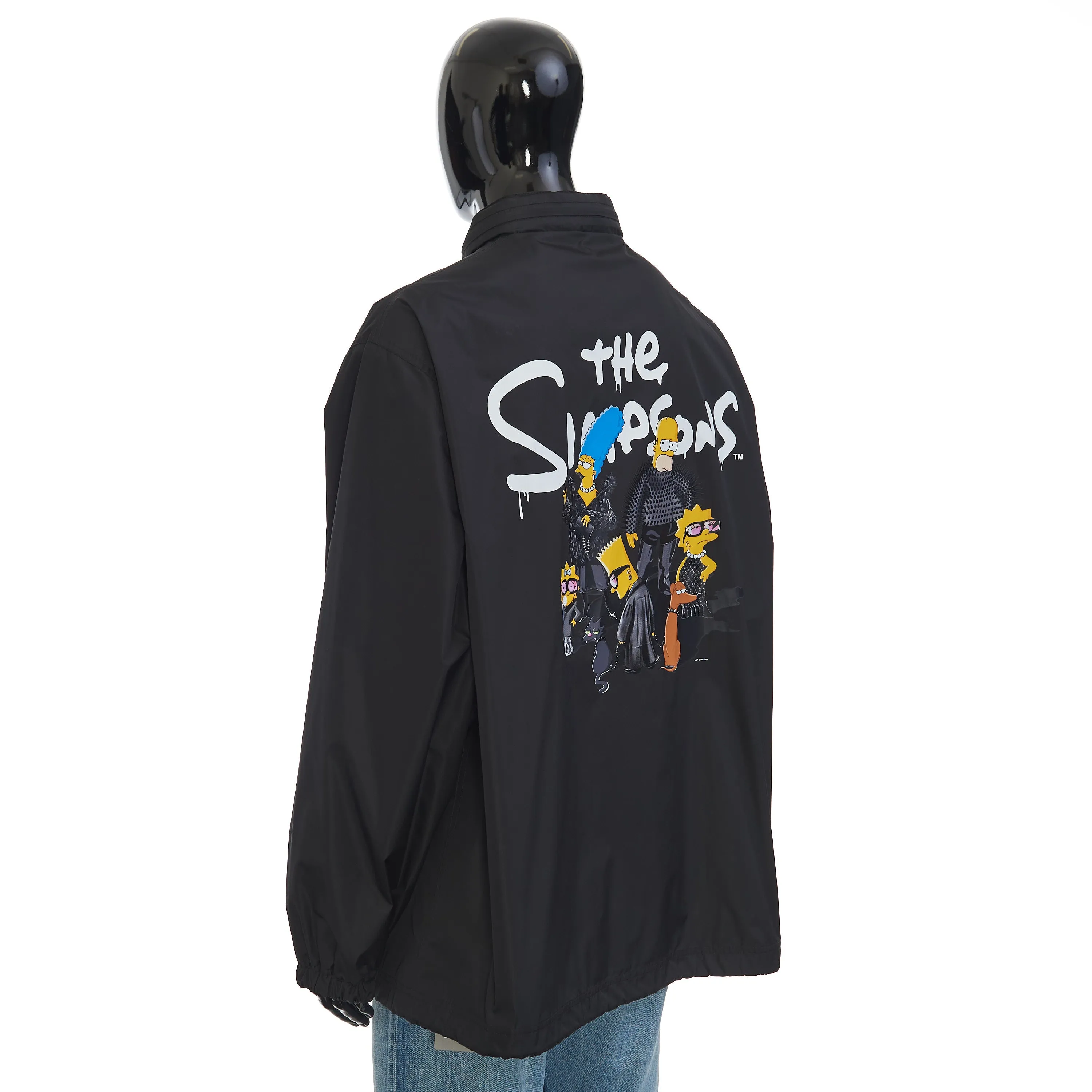 x The Simpsons Oversized Printed Rain Jacket In Black